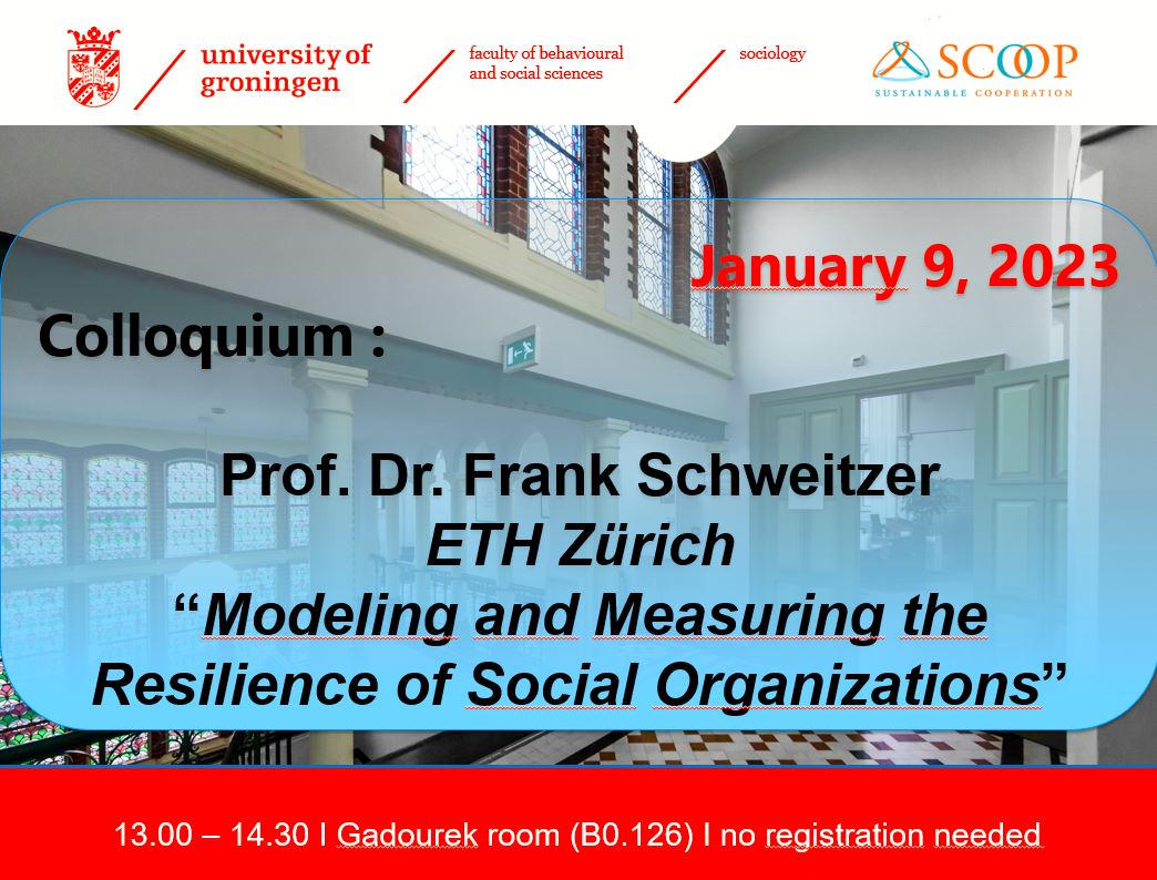Lecture by Prof. dr. Frank Schweitzer on January 9, 2023
